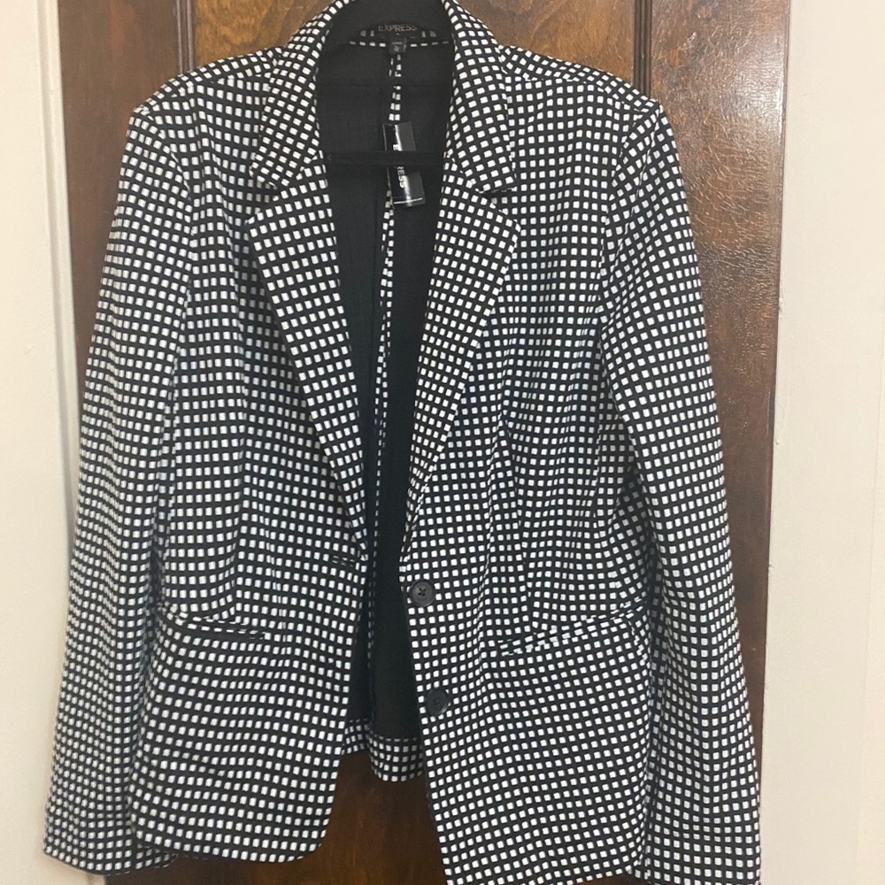Express Black & White Blazer